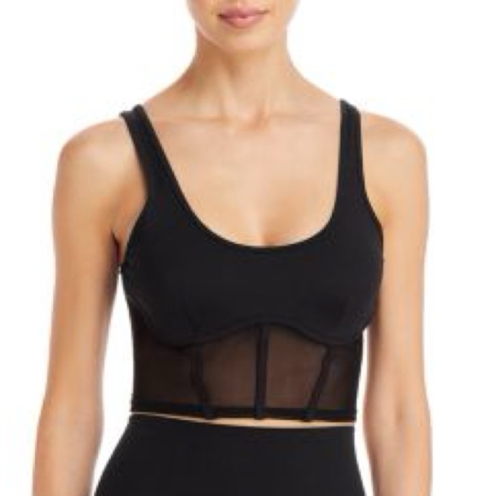 Alo Yoga Airbrush Mesh Corset Tank - black / S (4-6)